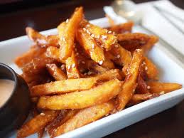 Spiced Korean Yam Fries with Wasabi Garlic Aioli
