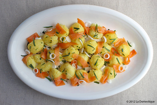Tarragon Potato Salad with Cured Salmon and Lemon Vinaigrette