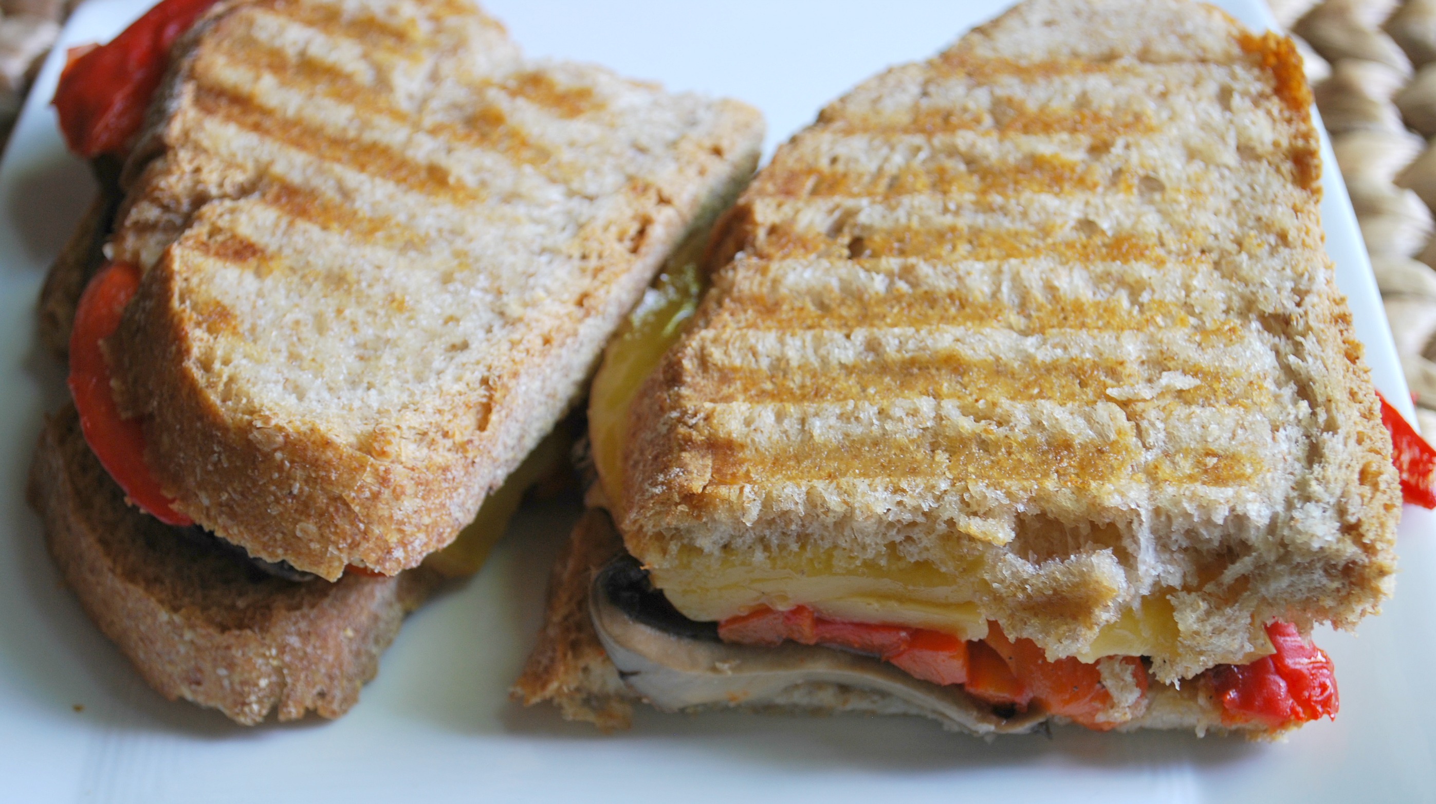 Roasted Red Pepper, Portabella & Smoked Gouda Grilled Cheese