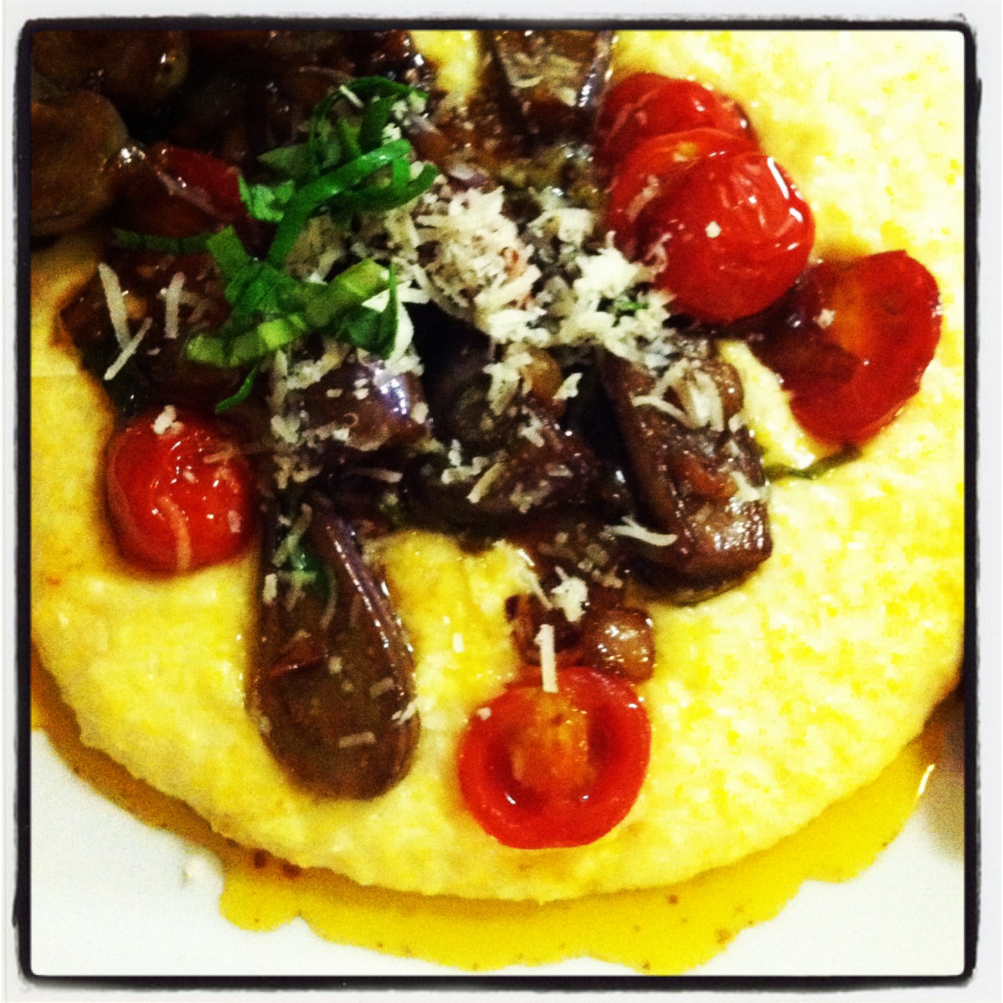 Fairy Tale Eggplant Saute with Polenta recipe on