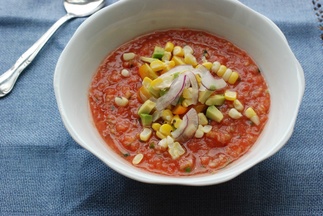 Gazpacho with Peaches and Jalapeño