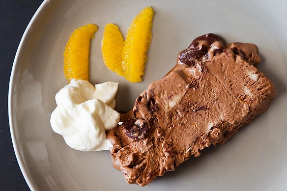 Bittersweet chocolate and orange semifreddo