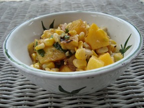 Next Day Grilled Corn, Pineapple, and Peach Salsa