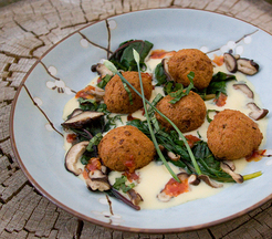 Tofu Fritters with Coconut Corn Broth