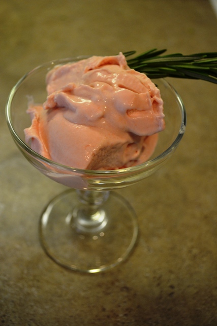 Rosemary Rhubarb Ice Cream