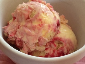 Buttermilk Ice Cream With Plum Juniper Berry Swirl