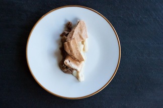 Cinnamon and beer braised pork with caraway porridge 