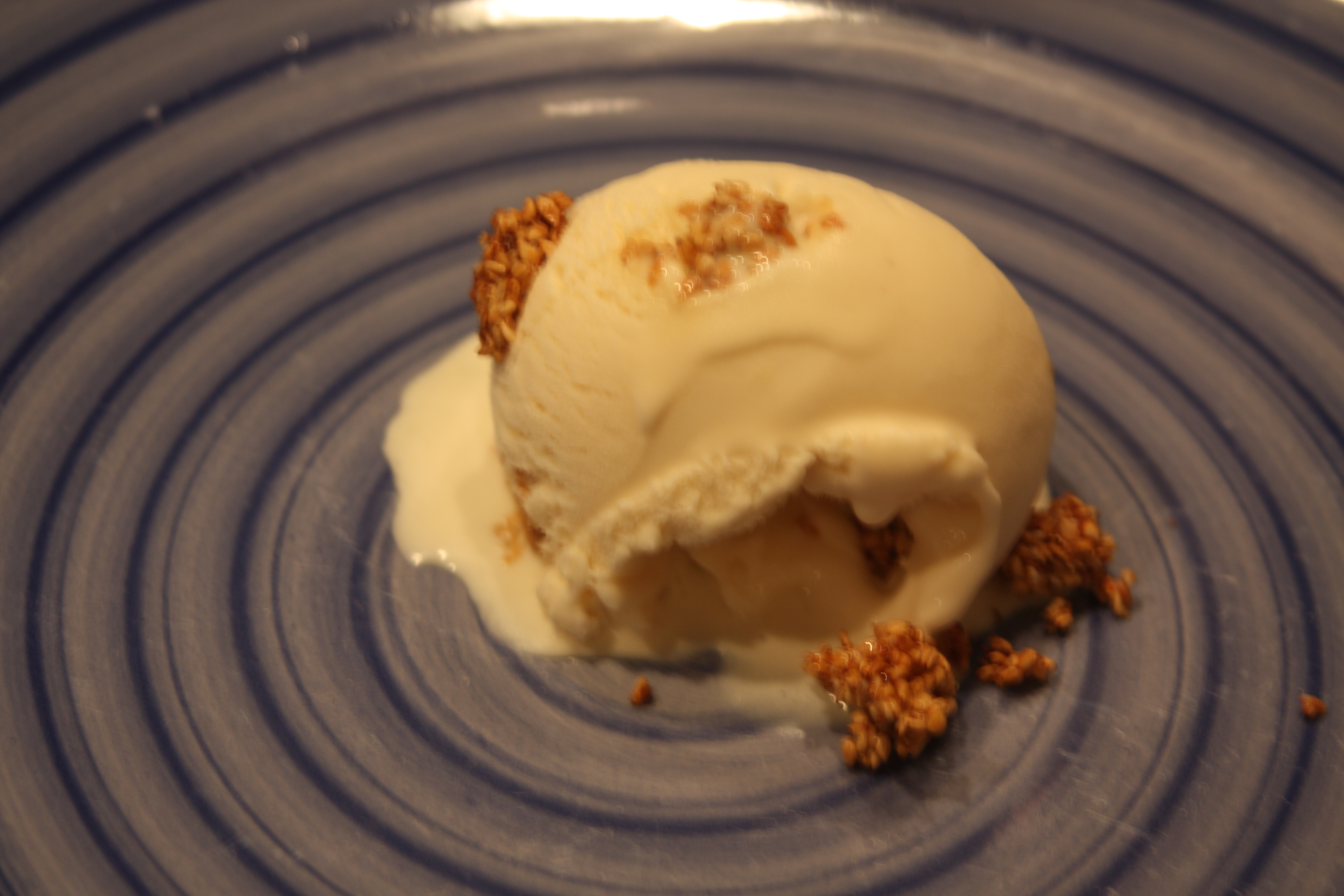 Ginger Ice Cream with Honey-Sesame Brittle