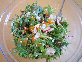 Autumn Salad with Roasted Squash, Apple, Radish and Goat Cheese