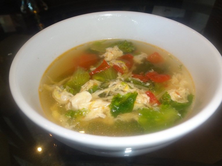 Lettuce Tomato and Egg Drop Soup
