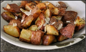 Roasted Potatoes with Rosemary, Truffle Oil, and Parmesan 