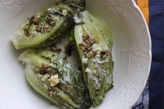 Coconut Milk Braised Lettuce with Ginger, Garlic and Pepper