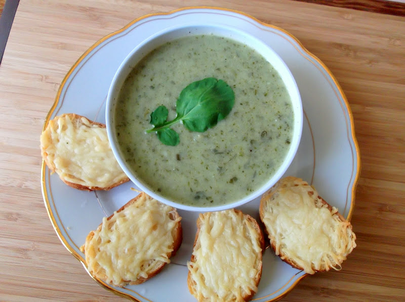 Fresh Watercress, Potato and Celery Root Soup