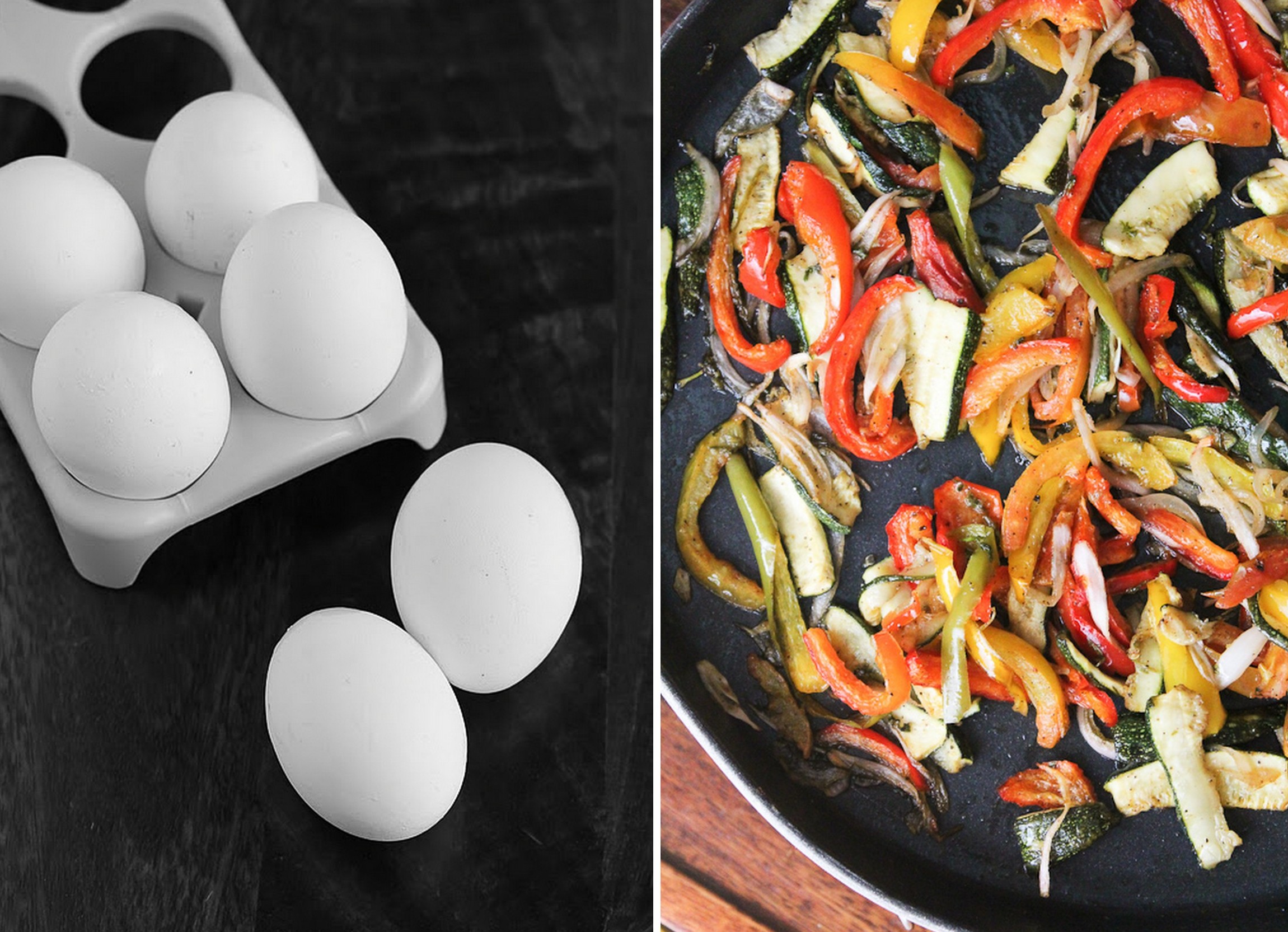 Egg in hole with Roasted vegetables