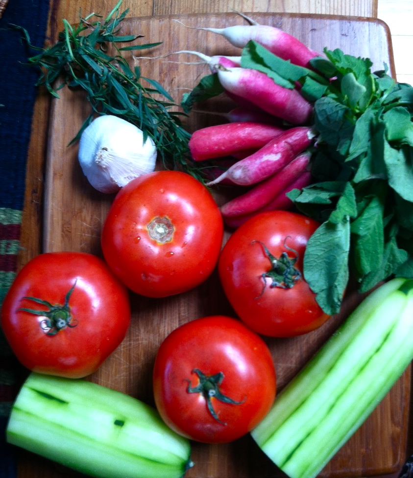 Radish, Tarragon, and Roasted Garlic Gazpacho
