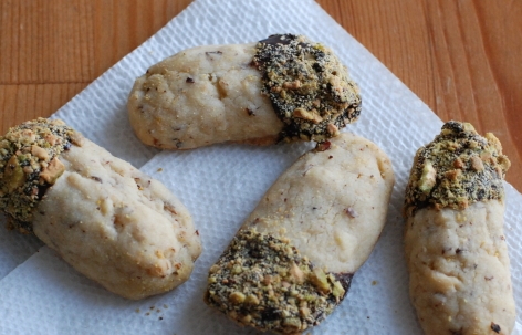 Chocolate-Dunked Pistachio Shortbread