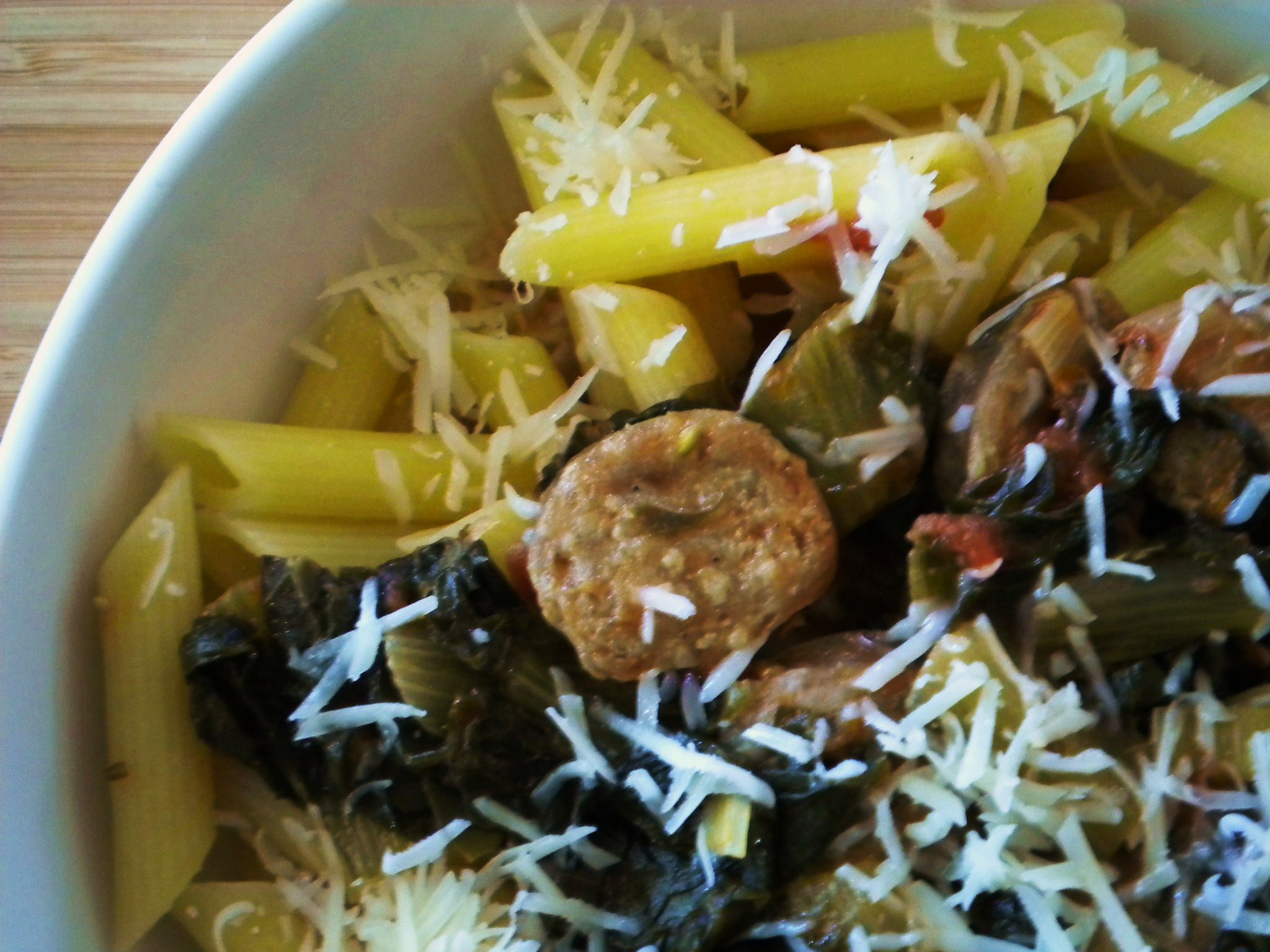 Escarole and Sausage Stew over Penne