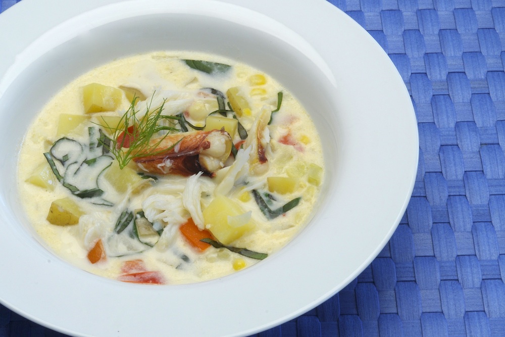 Fresh Corn & Dungeness Crab Chowder