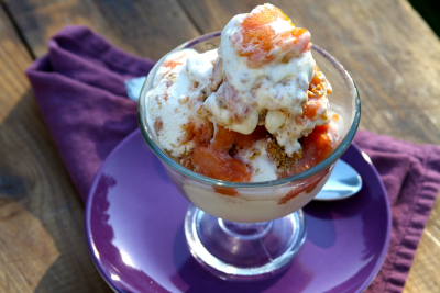 Ginger Peach Cheesecake Ice Cream
