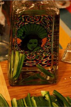 Jalapeno-infused tequila.