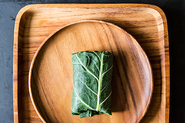 Collard Wraps with Herbed Cashew Spread and Roast Peppers
