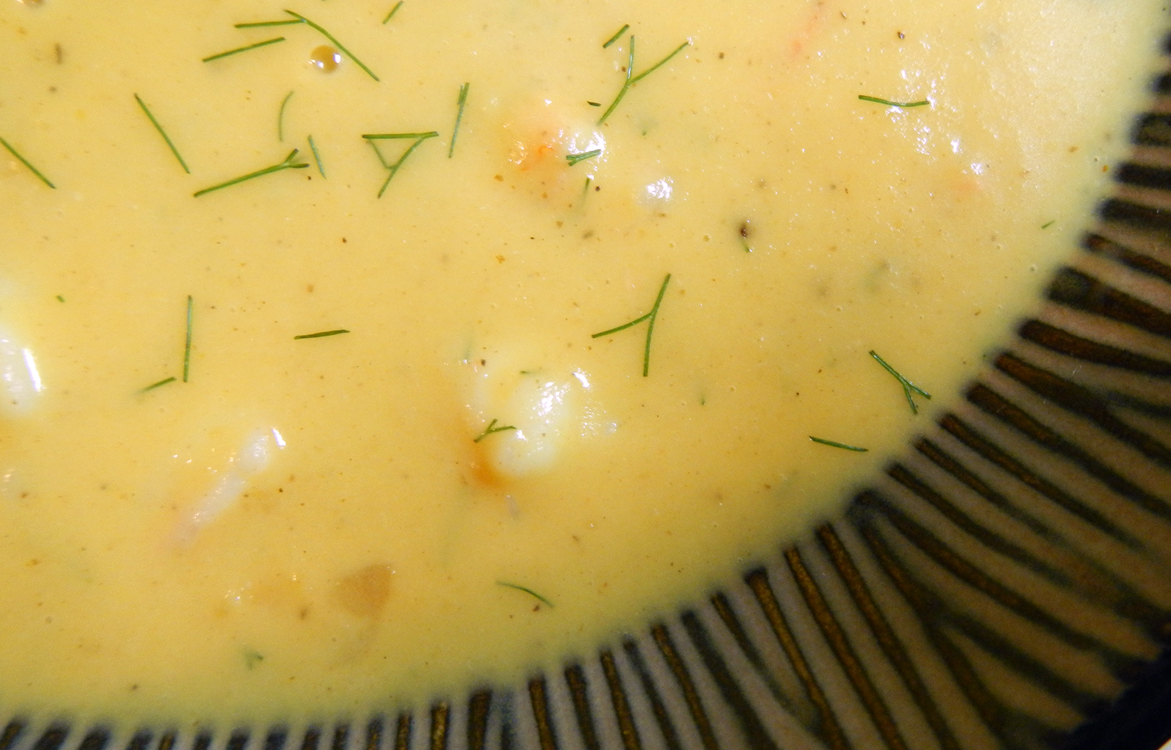 Roasted Cantaloupe and Shrimp Bisque