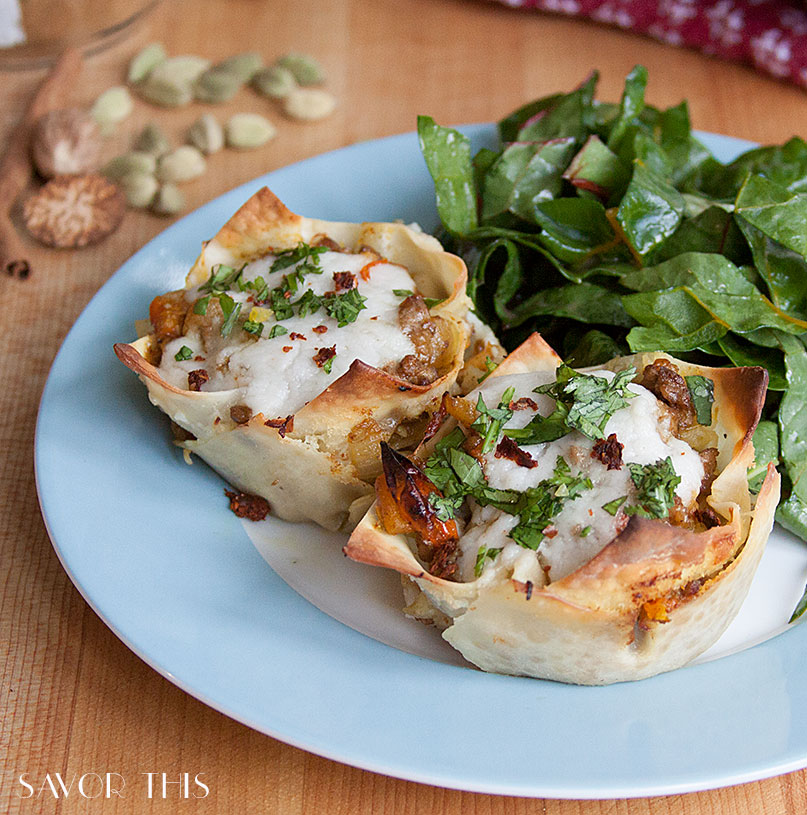 African Spiced Lamb and Spaghetti Squash Mini Lasagnas