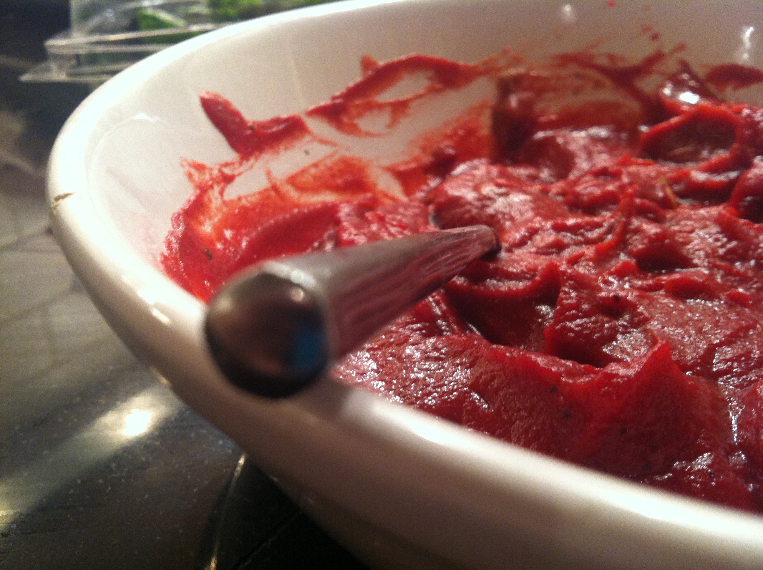 Sweet Beet, Cauliflower and Basil Puree (Vegan)