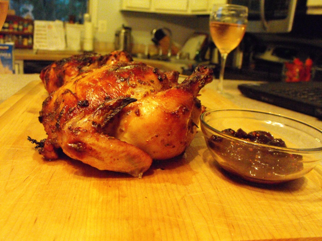Game Hens with Roasted Grape Mostarda