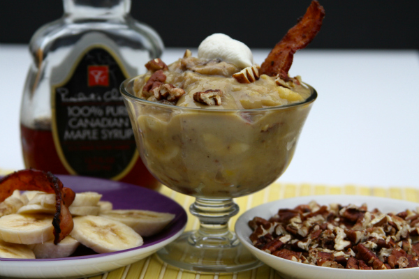Maple Pecan Banana Pudding with Bacon