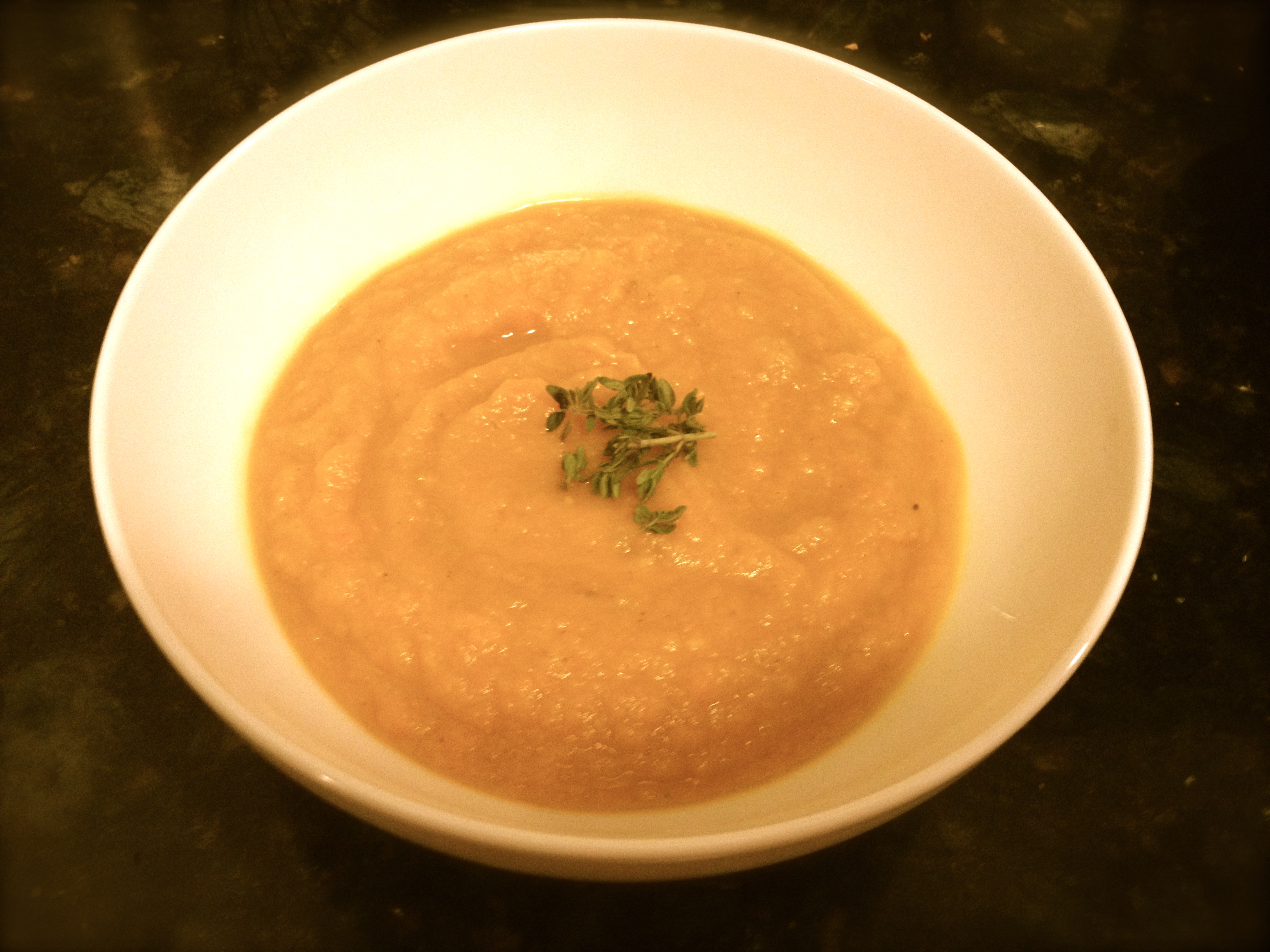 Sweet Potato, Carrot, and Ginger Curry Soup