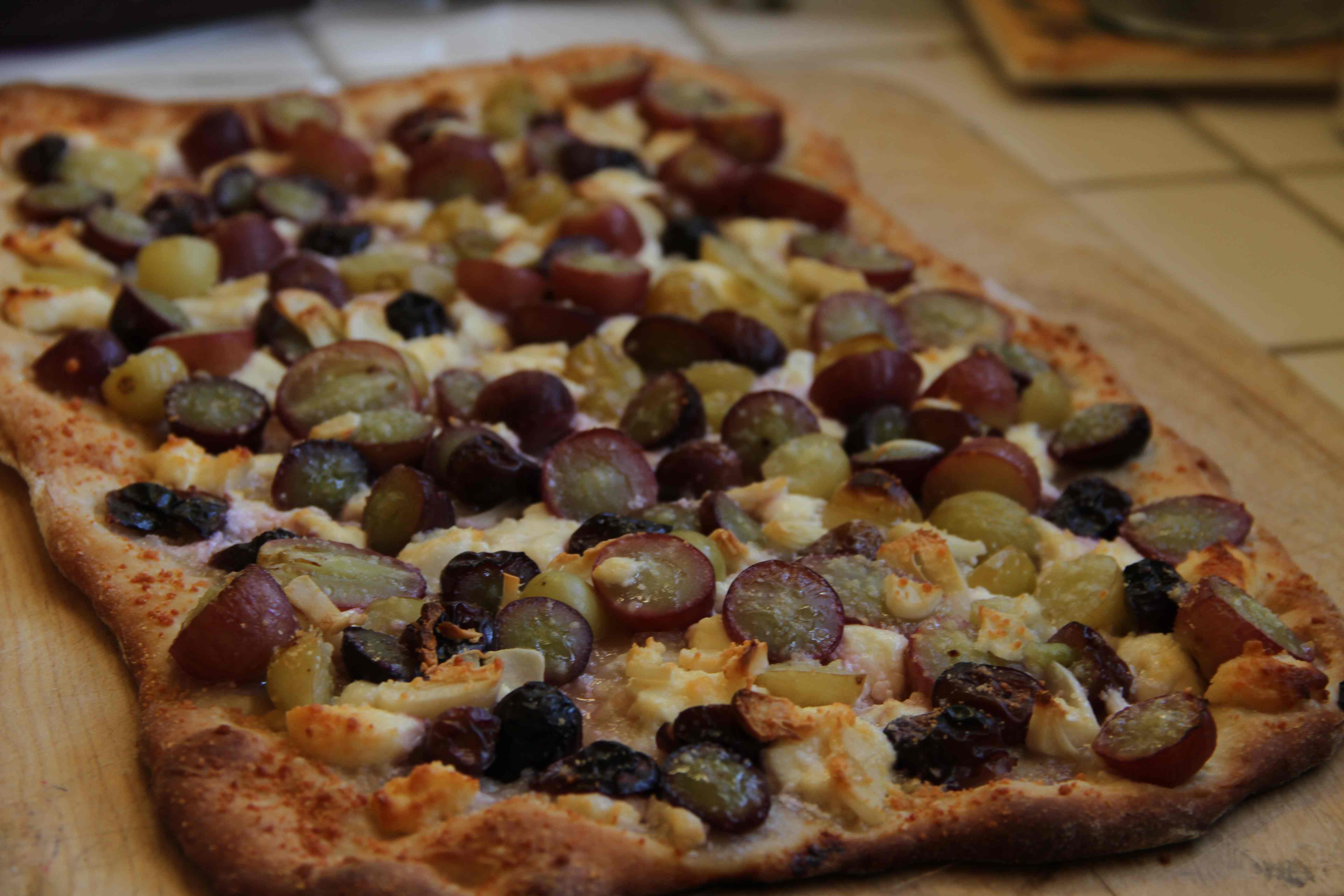 Grape and Feta Flat Bread