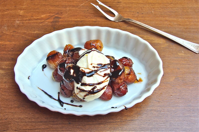 Balsamic Glazed Roasted Grapes with Lemony Ricotta