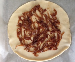 Rustic Rosemary, Grape and Feta Galette with Caramelized Onions