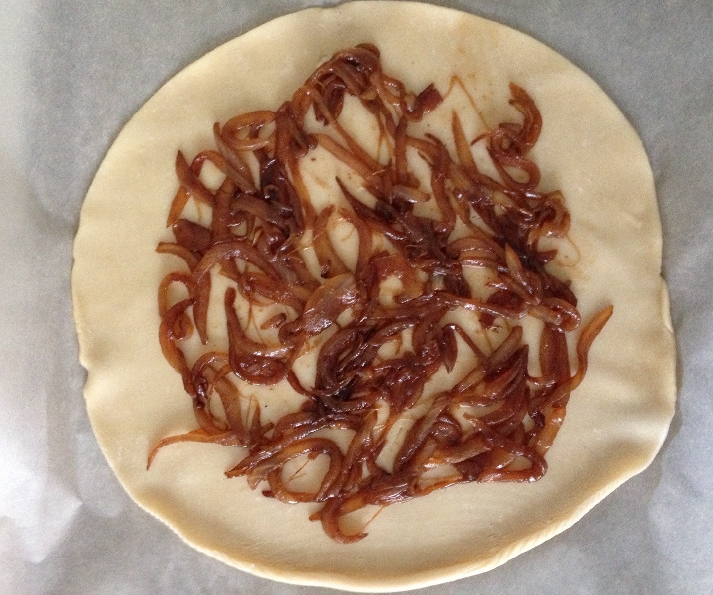 Rustic Rosemary, Grape and Feta Galette with Caramelized Onions