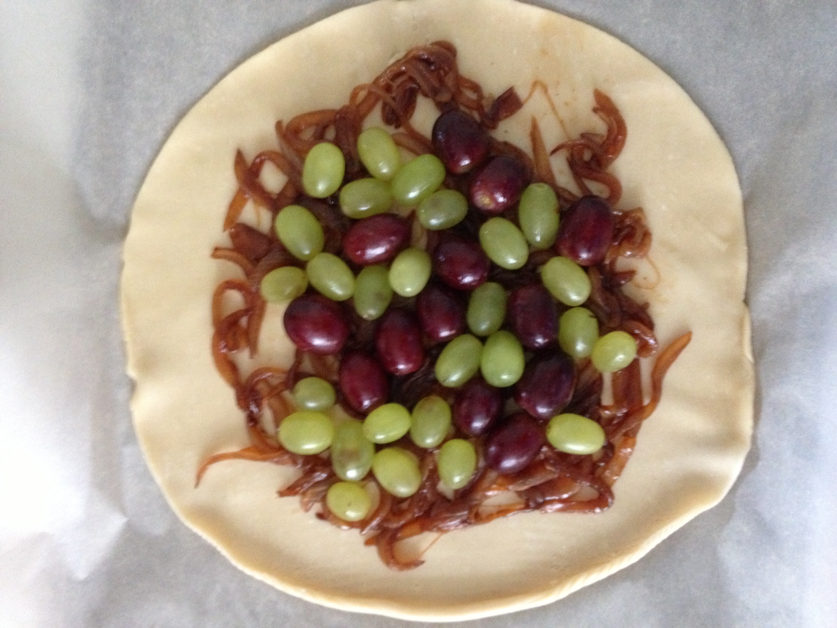 Rustic Rosemary, Grape and Feta Galette with Caramelized Onions