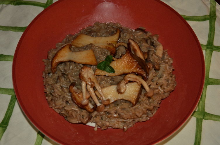 Mushroom, Goat Cheese and Brown Rice Risotto