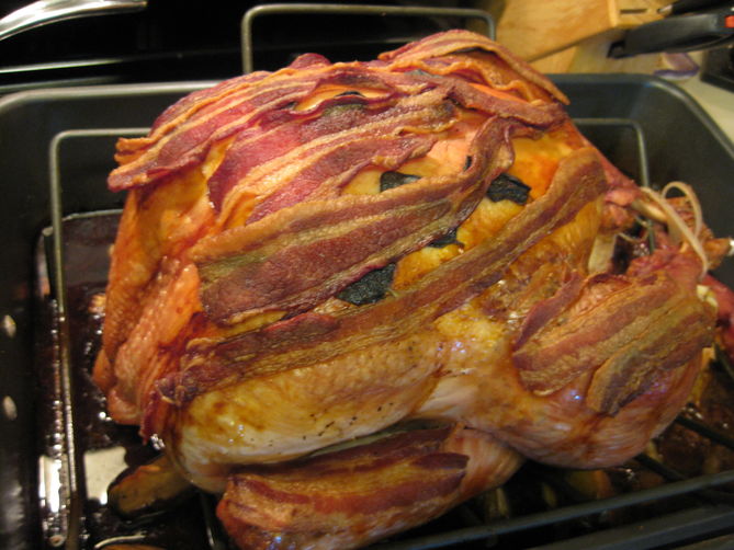 Bacon Bird with Turkey Neck Gravy