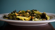 Roasted Broccoli with Almonds, Roasted Garlic and Mustard Vinaigrette
