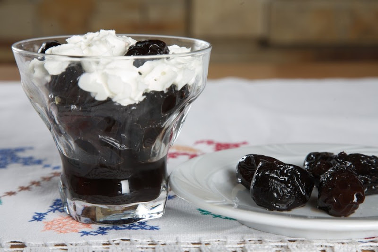 Walnut Stuffed Prunes In Vanilla-Wine Syrup