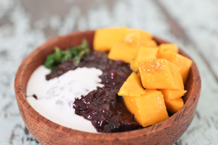Black Rice Pudding with Mango & Mint