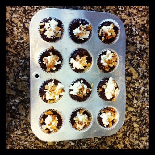 brownie bites with goat cheese