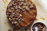 Brown Sugar Apple Upside Down Cake with Apple Cider Caramel and Spiced Walnuts