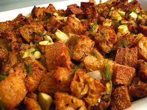 Lightened Up Holiday Stuffing with Fennel, Apple & Turkey Sausage