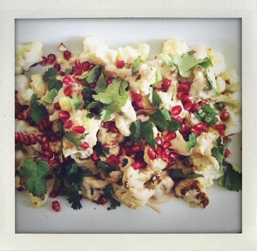Roasted Cauliflower with Tahini + Preserved Lemon Dressing