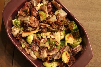 Honey Roasted Radicchio and Brussels Sprouts