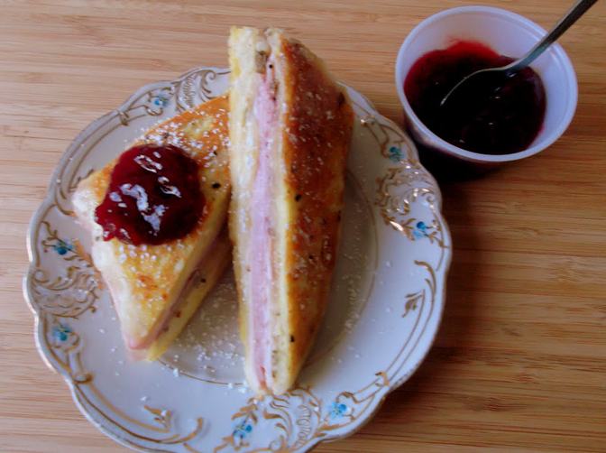 Turkey, Ham and Cranberry Sauce Monte Cristo Sandwiches