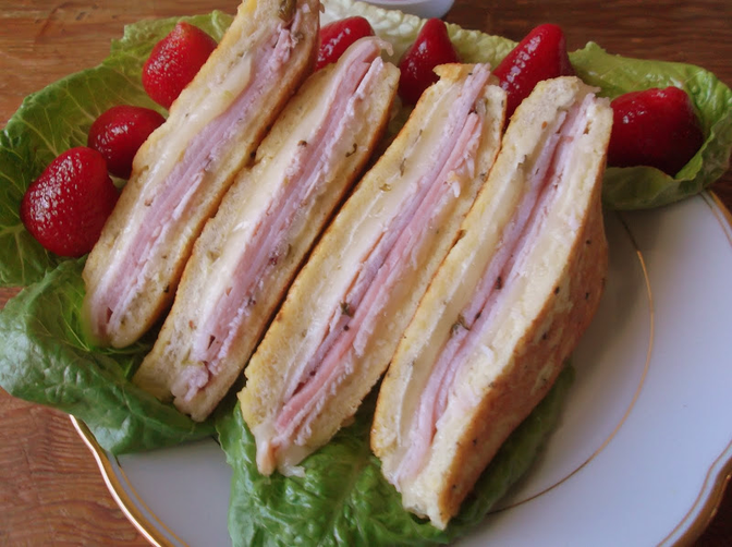 Turkey, Ham and Cranberry Sauce Monte Cristo Sandwiches
