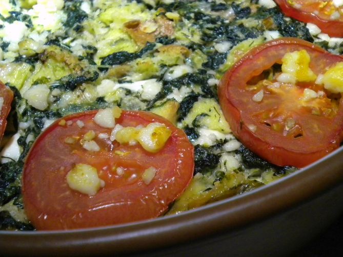 Spinach and Feta Bread Pudding