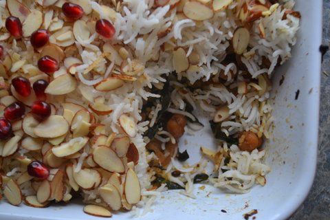  Kale Biryani with Garbanzo & Pomegranate (Crowd sourced)